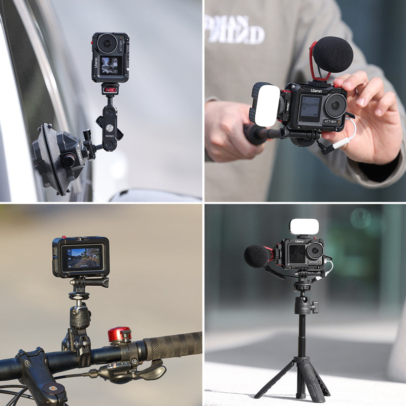 Uniqkart OA-14 Aluminum Alloy Frame Cage for DJI Osmo Action 3 Quick Release Full Protective Case