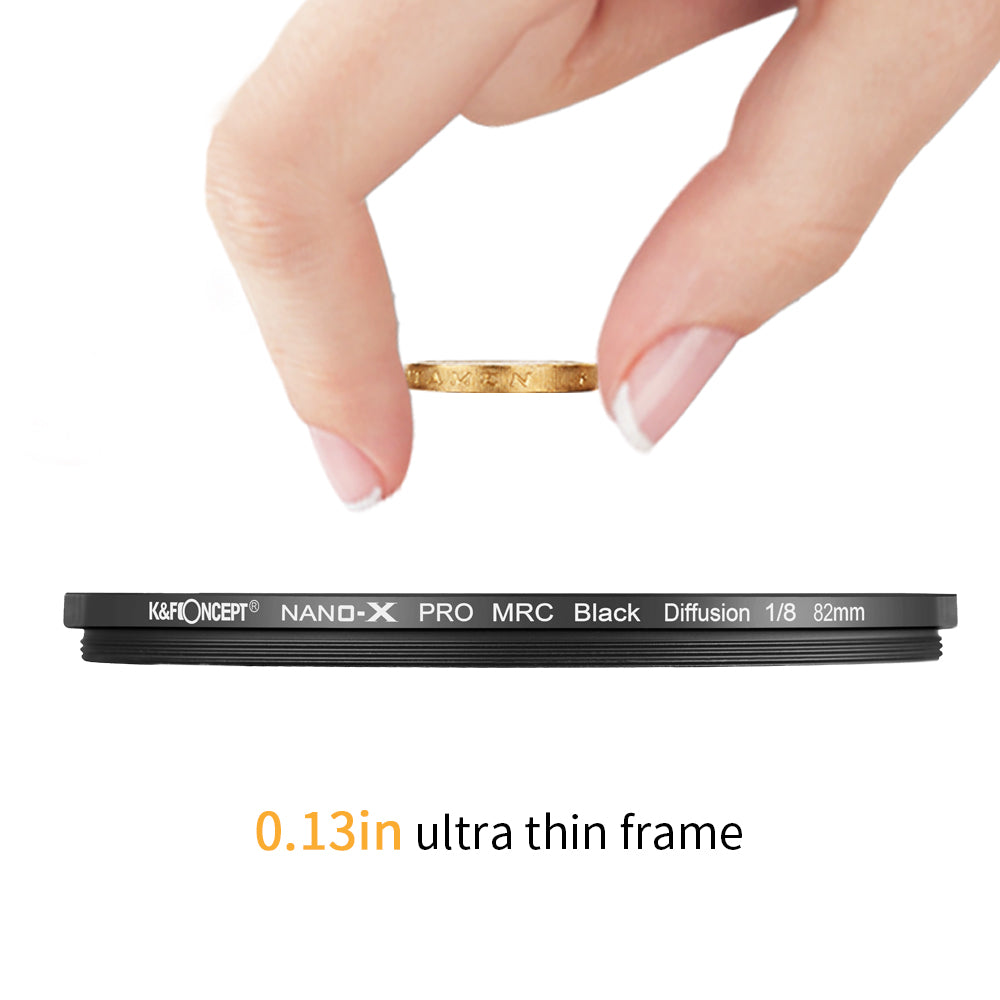 K&amp;F CONCEPT KF01.1533 Nano-X Optical Glass 82mm Black Mist Diffusion 1 / 8 Filter Waterproof Video Photography Multi-layer Coating Movie Camera Lens Filter