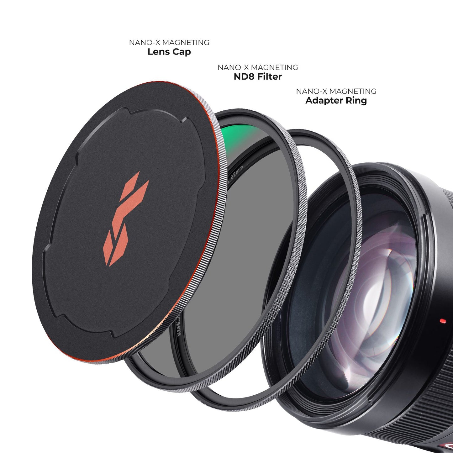K&amp;F CONCEPT 82mm Magnetic ND8 Lens Filter Anti-Scratch Multi-Layer Coated Filter Waterproof Quick-Release 3-Stop Neutral Density Lens Filter