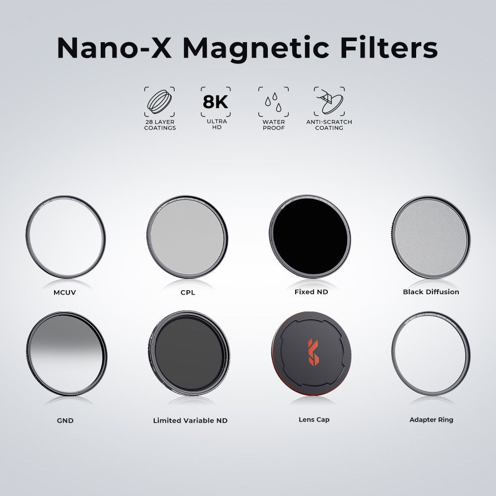 K&amp;F CONCEPT 82mm Magnetic ND8 Lens Filter Anti-Scratch Multi-Layer Coated Filter Waterproof Quick-Release 3-Stop Neutral Density Lens Filter