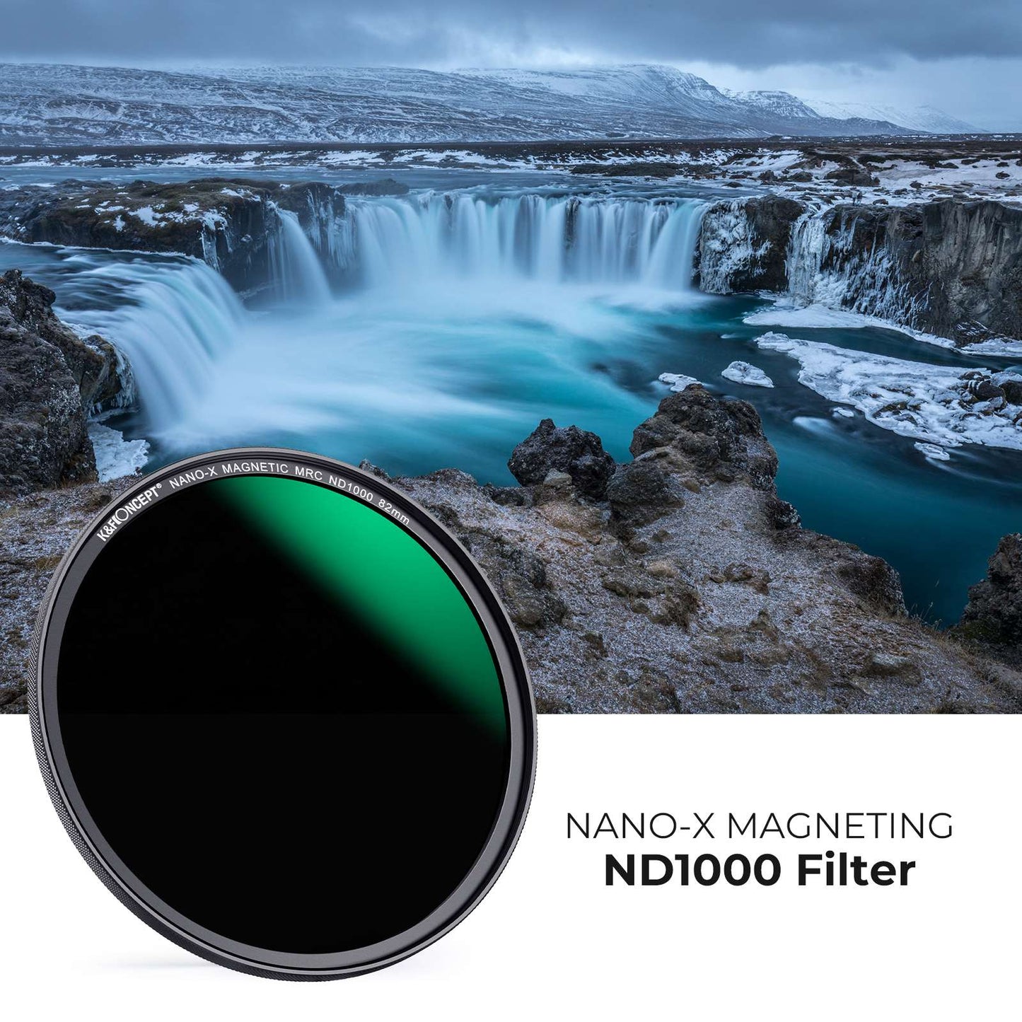 K&amp;F CONCEPT SKU.1762 82mm Magnetic ND1000 Lens Filter 10-Stop Fixed Neutral Density Filter Waterproof Scratch Resistant for DSLR Camera Lens