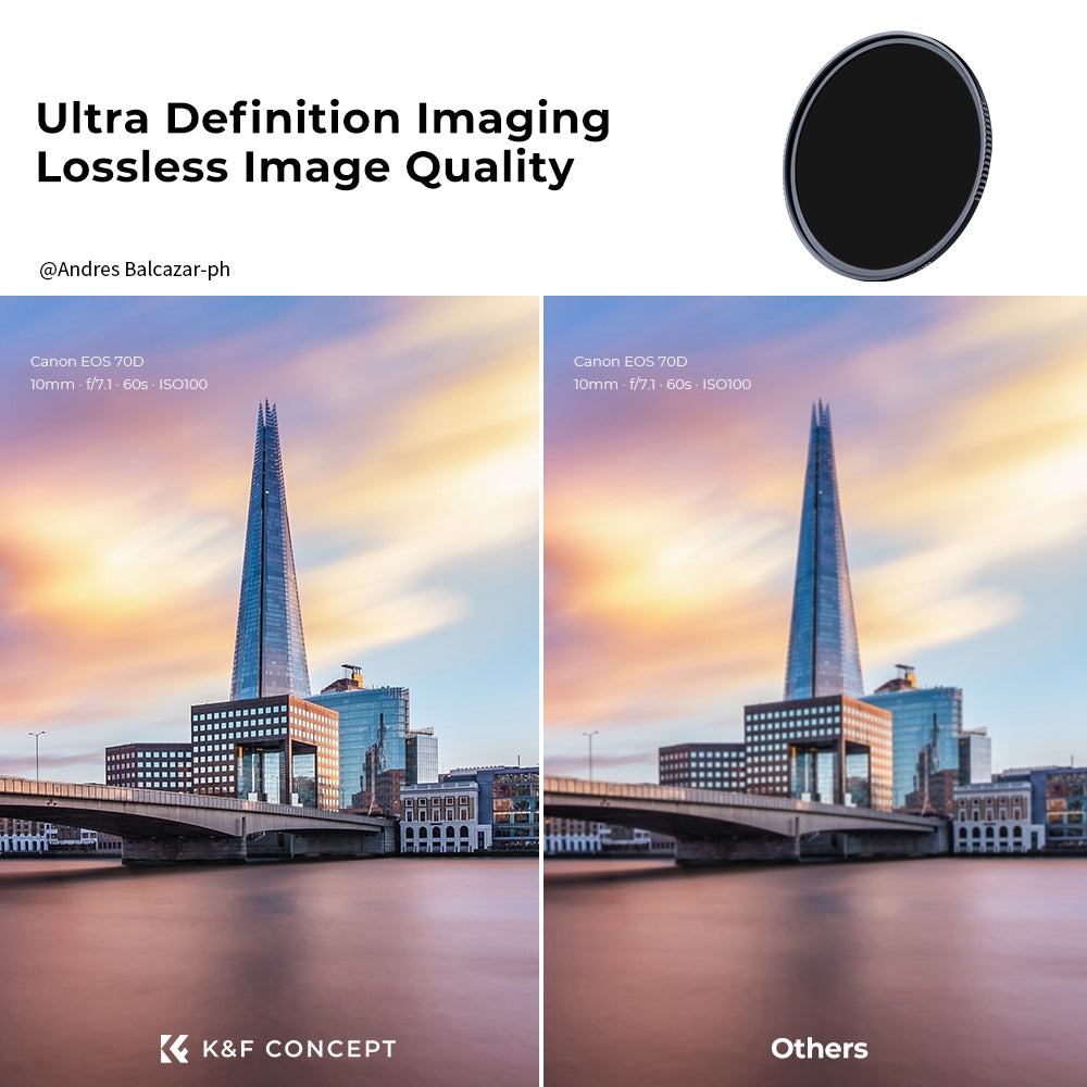 K&amp;F CONCEPT KF01.1238 Nano-X ND1000 Filter 10 Stops Light Reduction 82mm ND Lens Filter HD Waterproof Ultra-Thin Multi-Coated Filter for Camera Lens