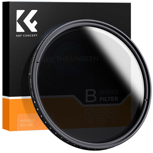 K&amp;F CONCEPT KF01.1114 ND Filter 82mm Variable ND2-ND400 Ultra-Slim Neutral Density Optical Glass HD Camera Lens Filter with Cleaning Cloth