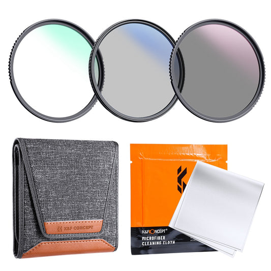 K&amp;F CONCEPT 3Pcs / Set MCUV+CPL+ND4 Lens Filter Kit for Nikon Canon Sony SLR Camera Lenses Slim Filter with Filter Bag and Cleaning Cloth
