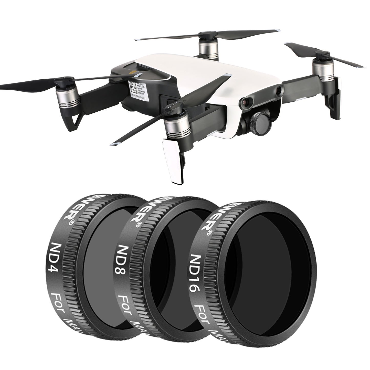 Uniqkart NW-096 For DJI Mavic Air 3Pcs / Set ND4+ND8+ND16 Lens Filters Aluminum Alloy + Optical Glass Drone ND Lens Filters