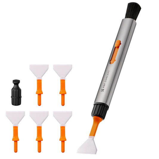 K&amp;F CONCEPT SKU.1900 Replacement Cleaning Brush Set with 6Pcs Full Frame Cleaning Swab, Versatile Switch Cleaning Pen for Camera / Drone Lens