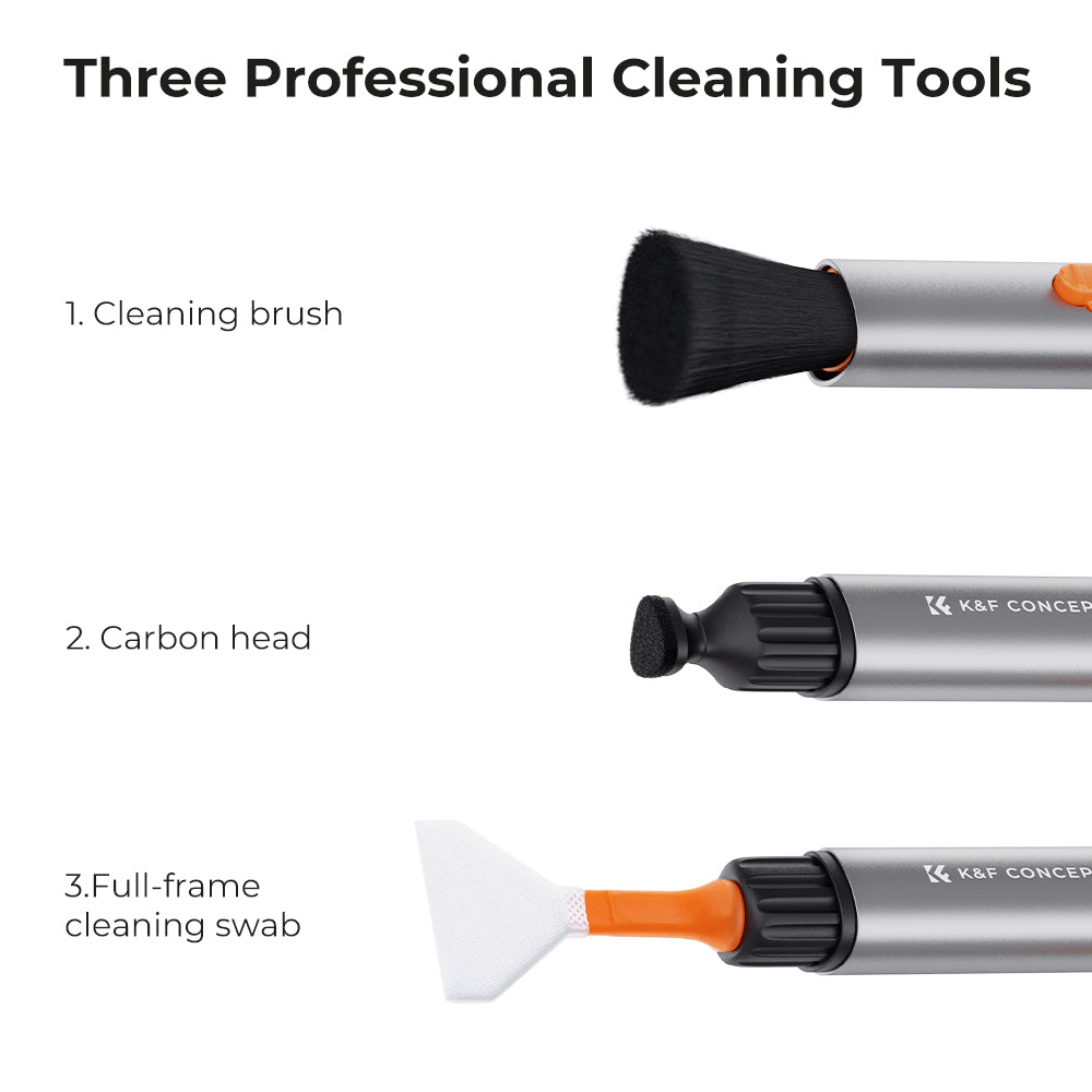 K&amp;F CONCEPT SKU.1900 Replacement Cleaning Brush Set with 6Pcs Full Frame Cleaning Swab, Versatile Switch Cleaning Pen for Camera / Drone Lens