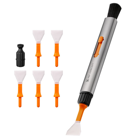 K&amp;F CONCEPT SKU.1899 Versatile Switch Cleaning Pen Set with 6Pcs APS-C Cleaning Swabs Replacement Cleaning Brush for Camera / Drone Lens Cleaning Tool