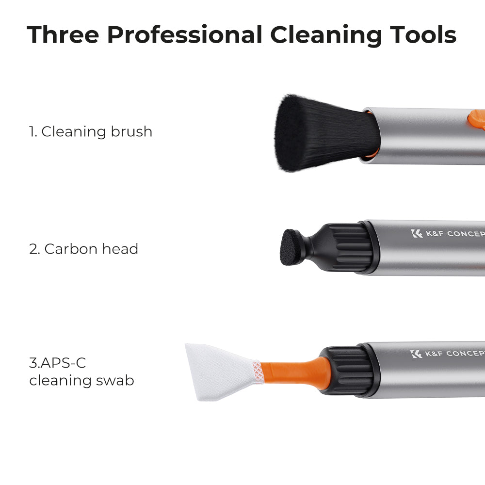 K&amp;F CONCEPT SKU.1899 Versatile Switch Cleaning Pen Set with 6Pcs APS-C Cleaning Swabs Replacement Cleaning Brush for Camera / Drone Lens Cleaning Tool