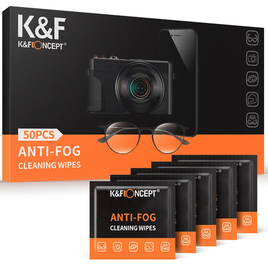 K&amp;F CONCEPT KF08.034 50Pack Individually Wrapped Anti-fog Cleaning Wipes for Glasses Camera Lens LCD Screen