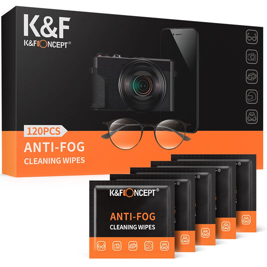K&amp;F CONCEPT KF08.036 120Pcs / Set Anti-Fog Cleaning Wipes for Camera Lens, Glasses, Cell Phone, Laptops 6x4 inch Large Size Fog-Proof Cleaning Wipes
