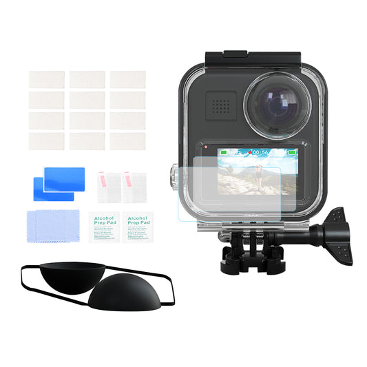 Waterproof Shell + Anti-fog Sheets + 2 Sets Tempered Film for GoPro Max