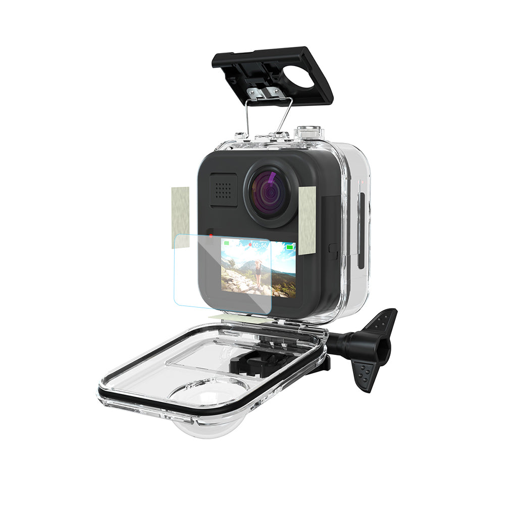 Waterproof Shell + Anti-fog Sheets + 2 Sets Tempered Film for GoPro Max