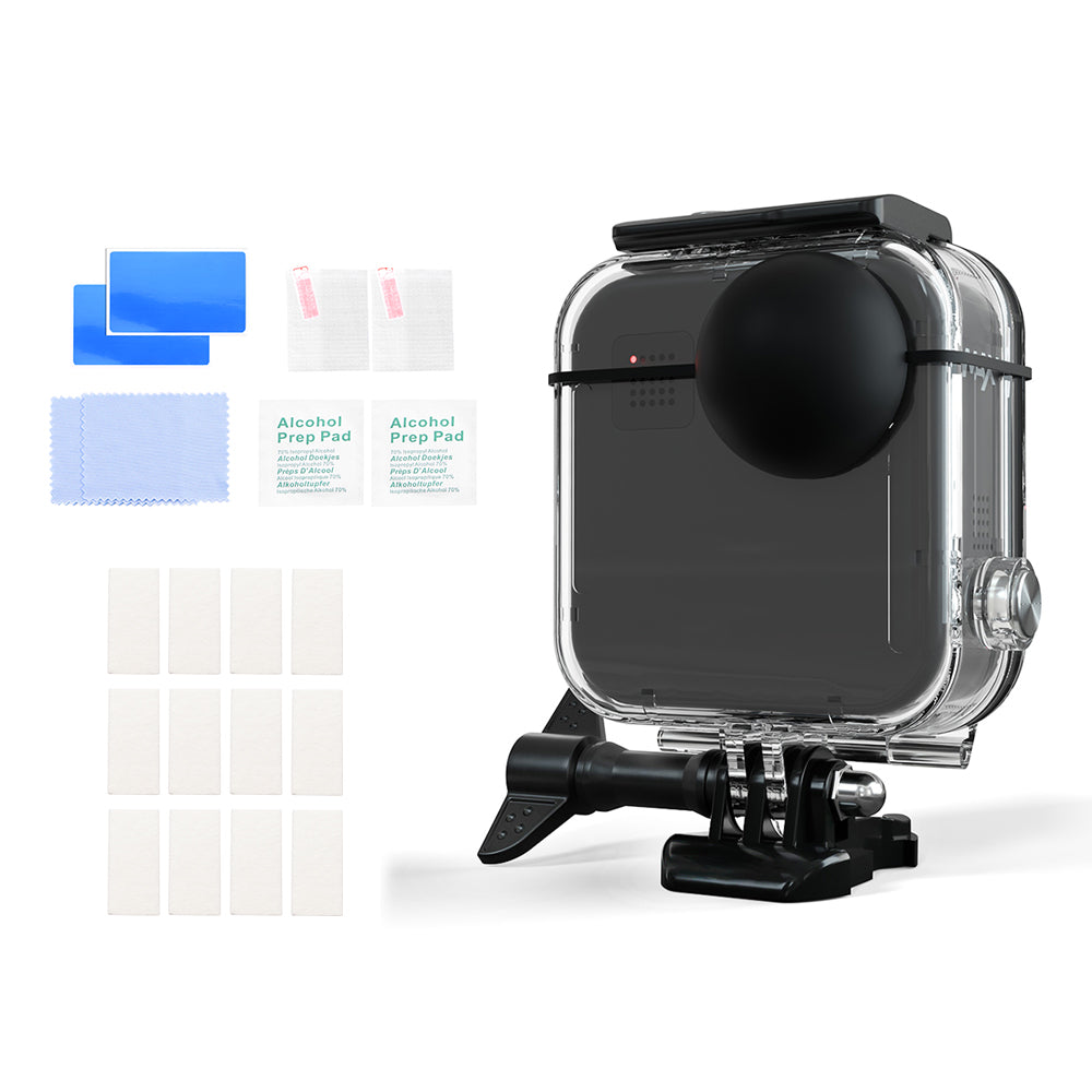 Waterproof Shell + Anti-fog Sheets + 2 Sets Tempered Film for GoPro Max