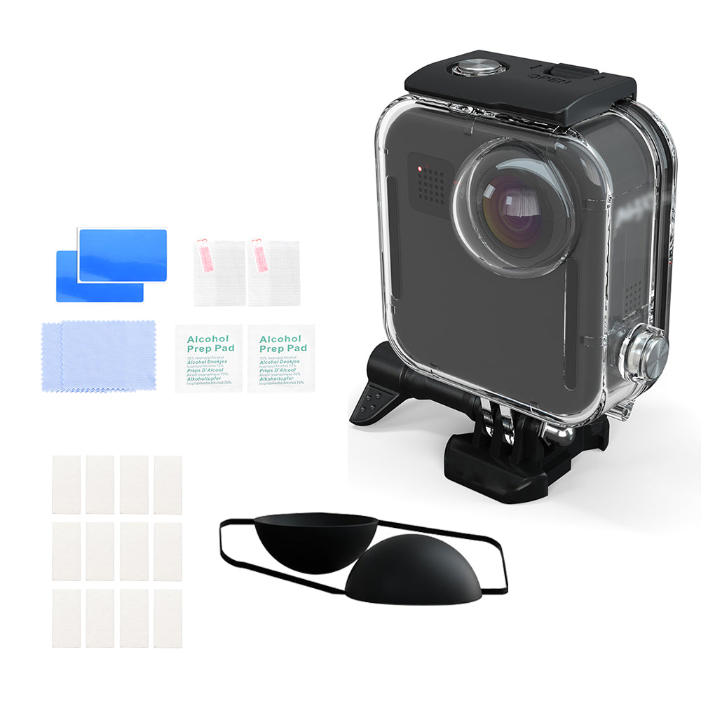 Waterproof Shell + Anti-fog Sheets + 2 Sets Tempered Film for GoPro Max
