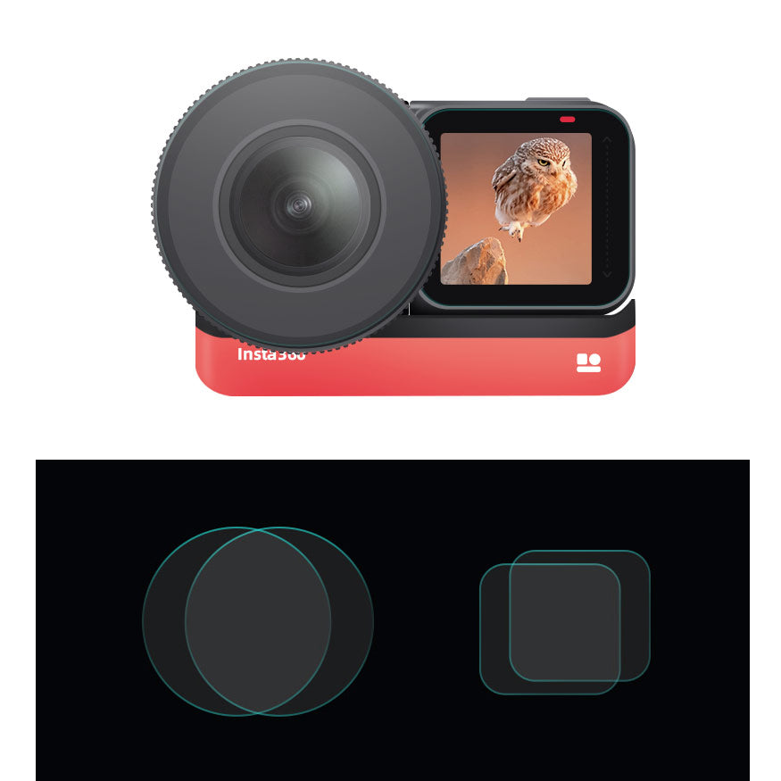 Tempered Glass Film Set Screen Film Leica 1-Inch Wide Angle Lens Film for Insta360 ONE R