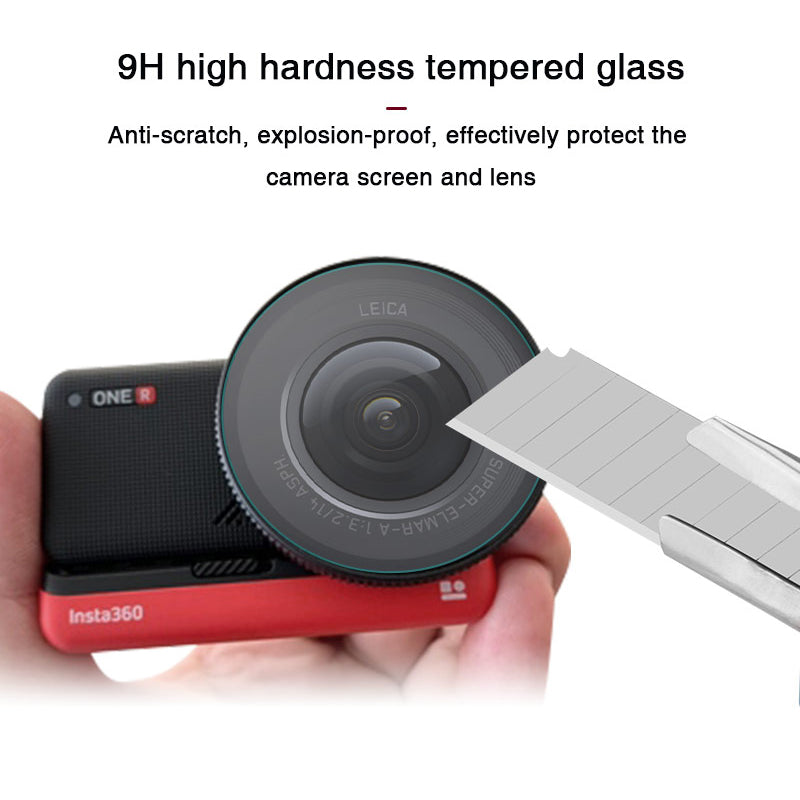Tempered Glass Film Set Screen Film Leica 1-Inch Wide Angle Lens Film for Insta360 ONE R