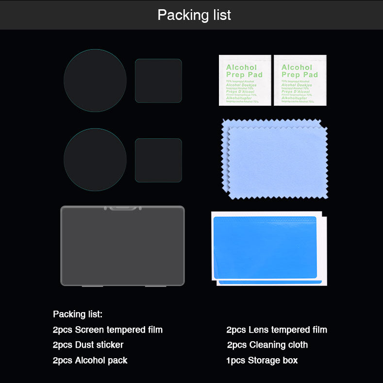 Tempered Glass Film Set Screen Film Leica 1-Inch Wide Angle Lens Film for Insta360 ONE R