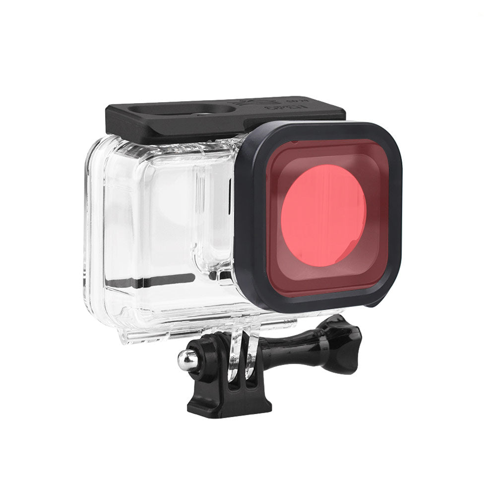 [4K Lens/Leica]Housing Case for Insta360 ONE R Camera Diving Lens Filter Lens Accessories - Red