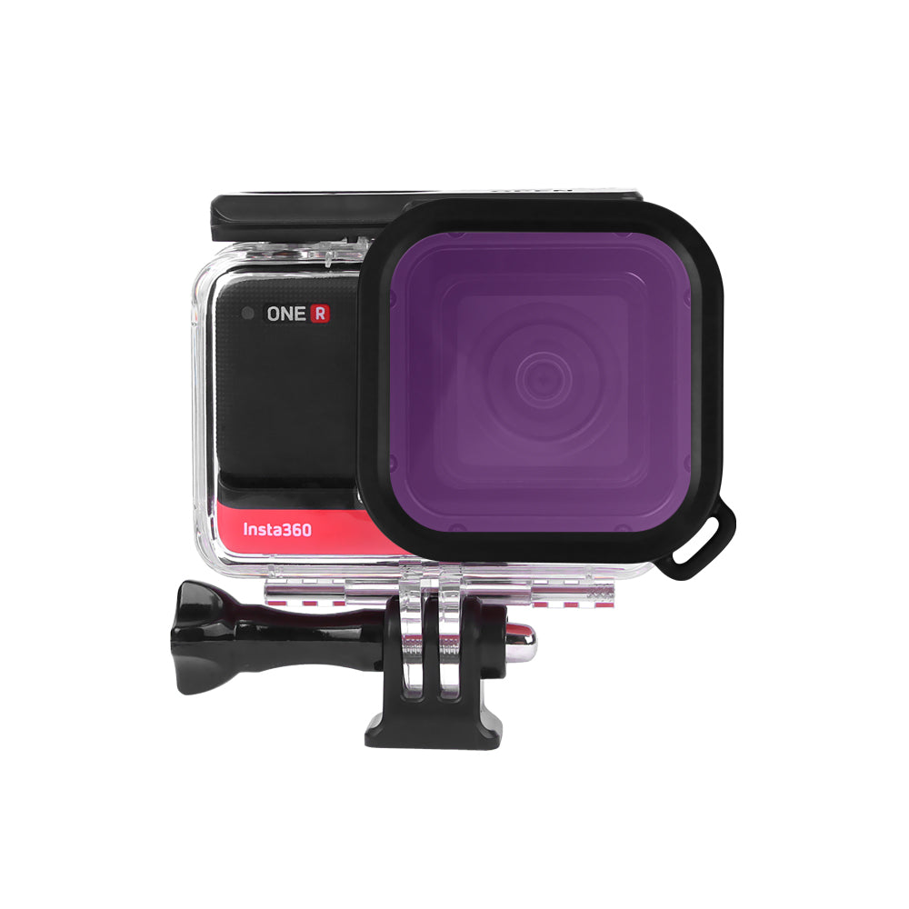 [4K Lens/Leica]Housing Case for Insta360 ONE R Camera Diving Lens Filter Lens Accessories - Purple