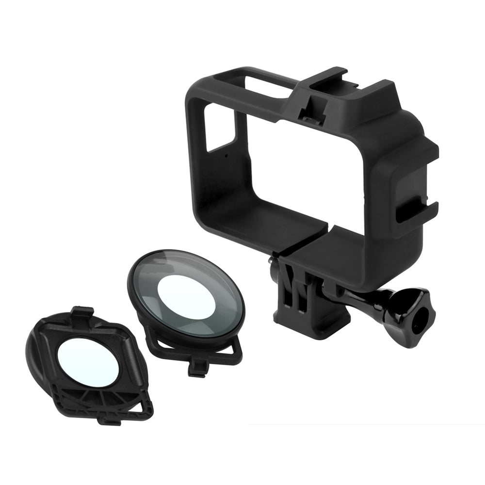 Camera Protective Frame with Cold Boot + 2Pcs Lens Cover for Insta360 ONE R