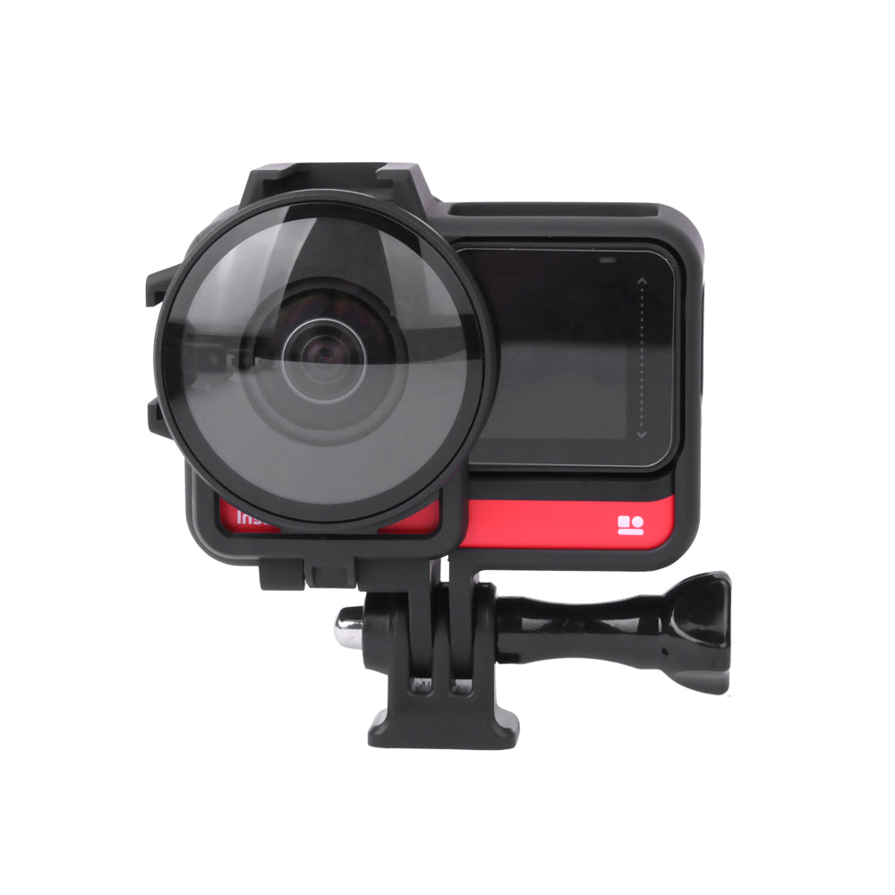 Camera Protective Frame with Cold Boot + 2Pcs Lens Cover for Insta360 ONE R