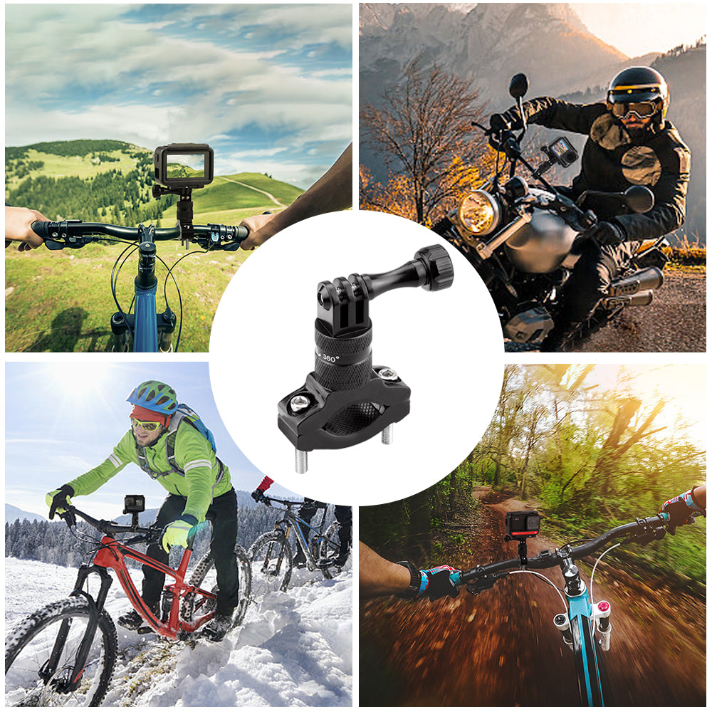 Bicycle Motorcycle Handlebar Aluminum Clip Bracket Holder for Osmo Action/GoPro Hero 5 6 7 8 Sports Camera