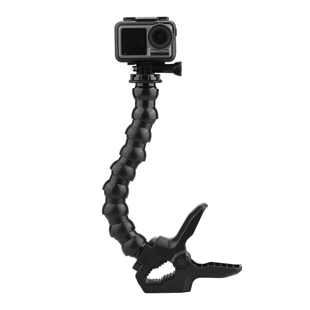 Clamp Mount with Flexible Adjustable Gooseneck for GoPro Hero 8 7 6 5 Sjcam Yi 4K Action Camera Tripod Accessory