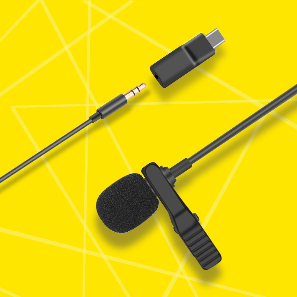 3.5mm Audio Video Record Lapel Microphone + Audio Adapter for Osmo Pocket Camera Camcorder Recorder