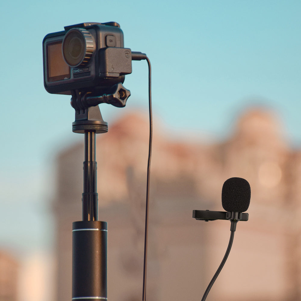 3.5mm Audio Video Record Lapel Microphone + Adpater for Osmo Action Camera