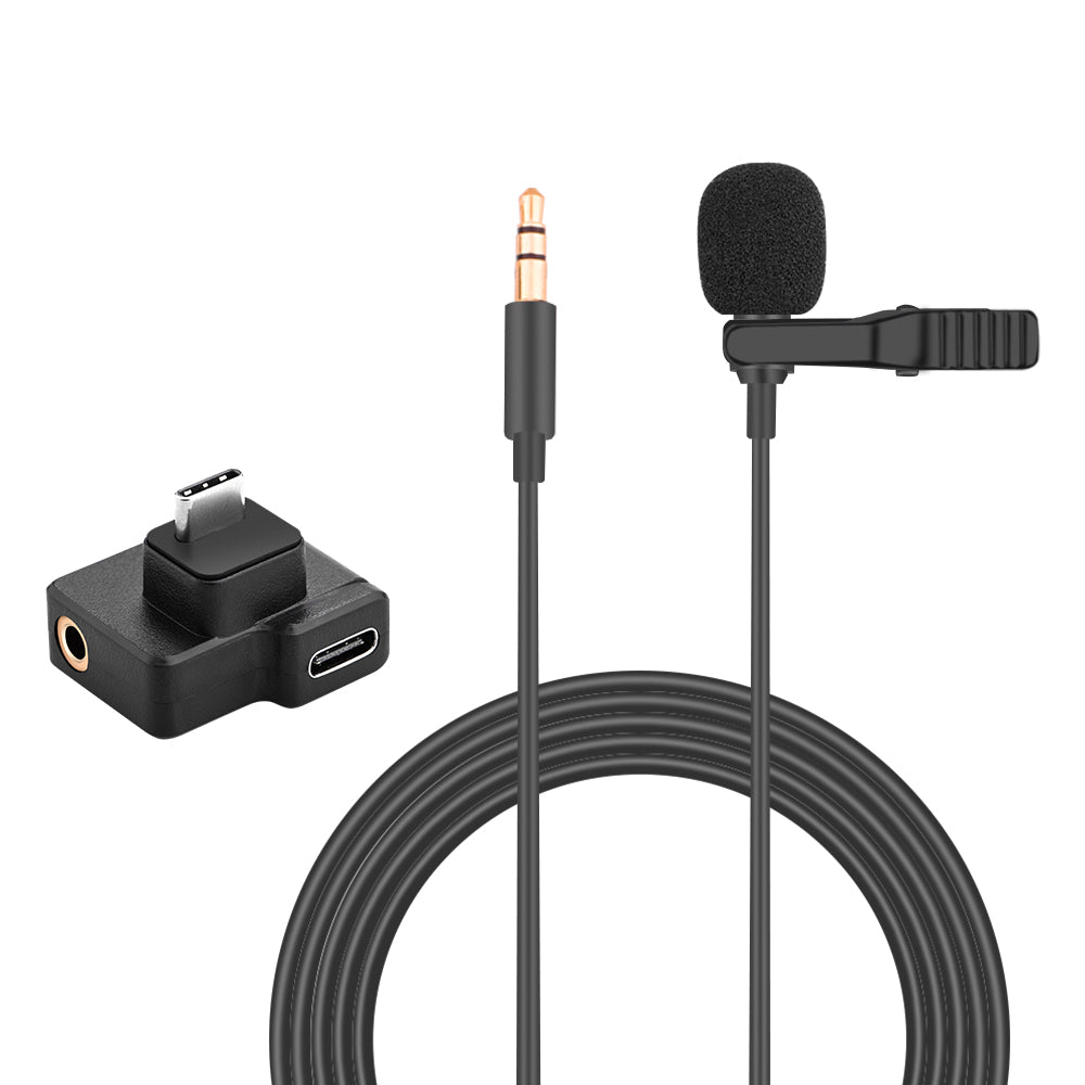 3.5mm Audio Video Record Lapel Microphone + Adpater for Osmo Action Camera