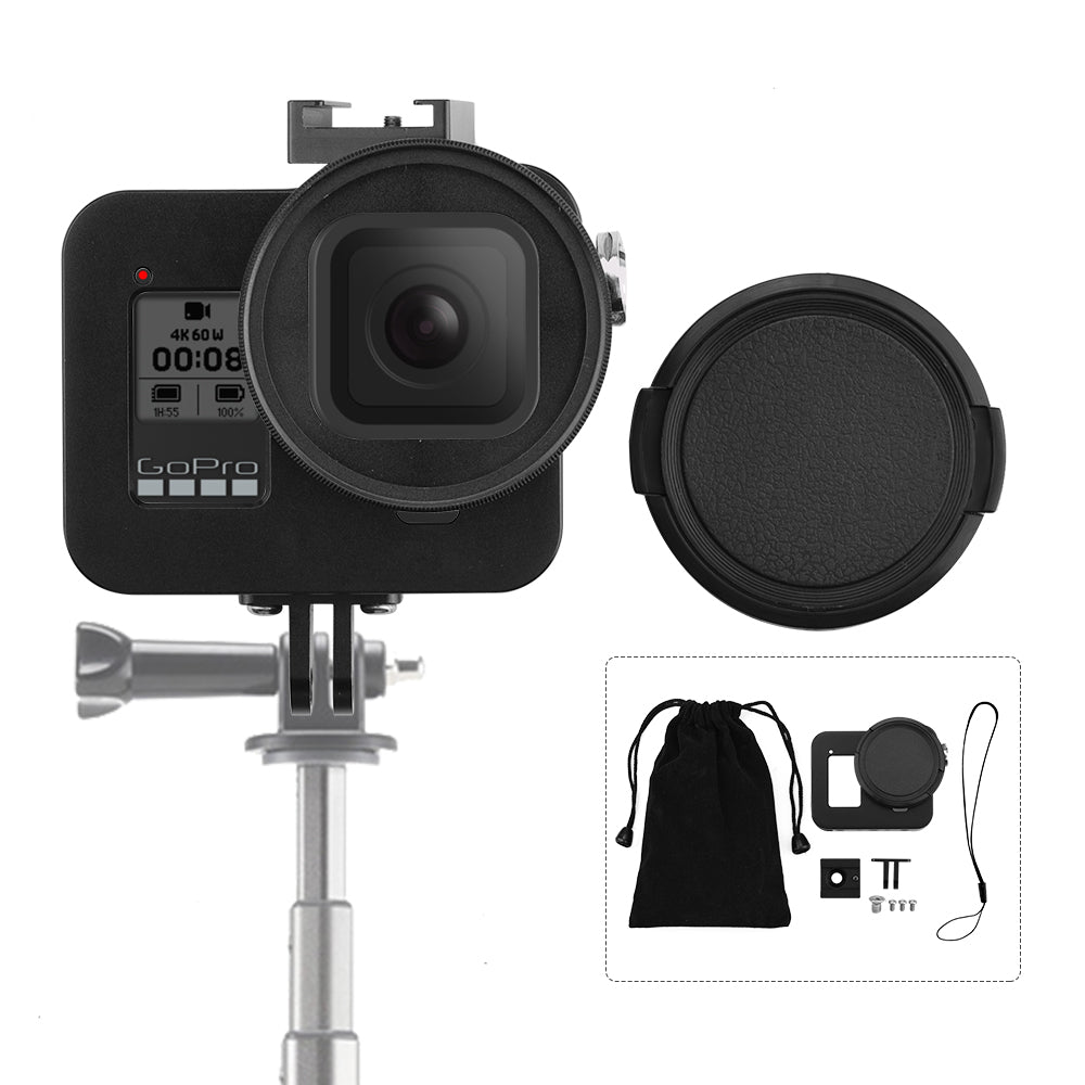 Panoramic Sports Camera External Fill Light Microphone Metal Cage for GoPro Hero 8