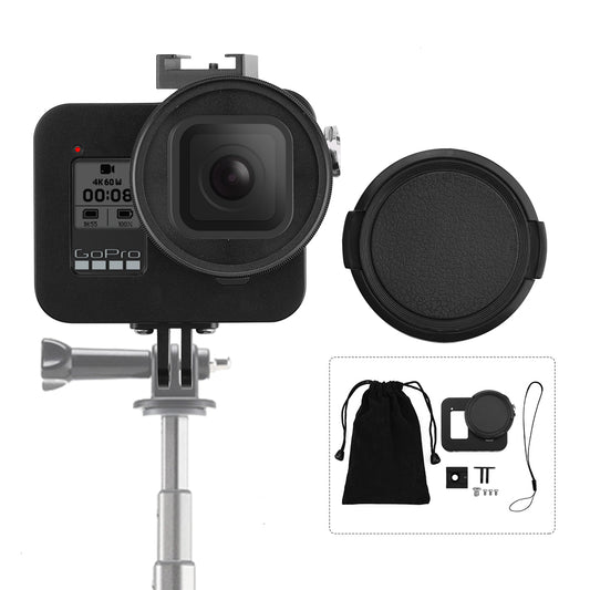 Panoramic Sports Camera External Fill Light Microphone Metal Cage for GoPro Hero 8