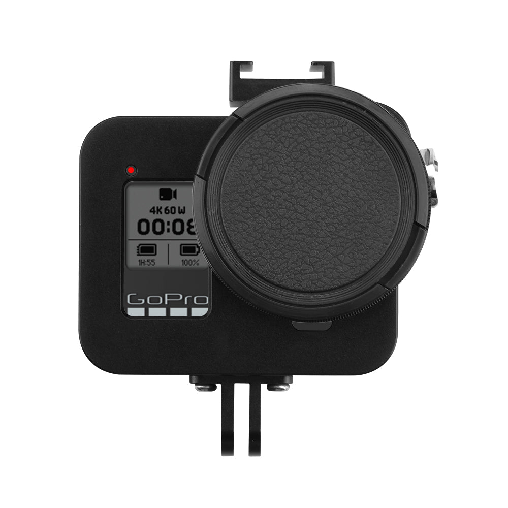 Panoramic Sports Camera External Fill Light Microphone Metal Cage for GoPro Hero 8