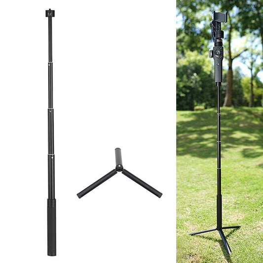 Aluminum Alloy Telescopic Handheld Gimbal Stabilizer Extension Stick with Tripod for DJI Feiyu Zhiyun Moza