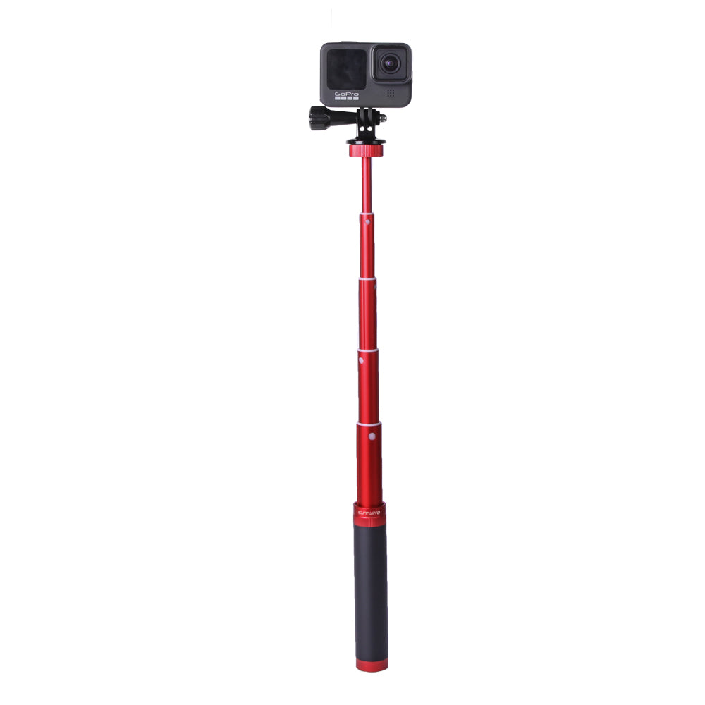 Multifunctional Aluminum Alloy Extending Rod for GoPro Camera Action Camera - Red
