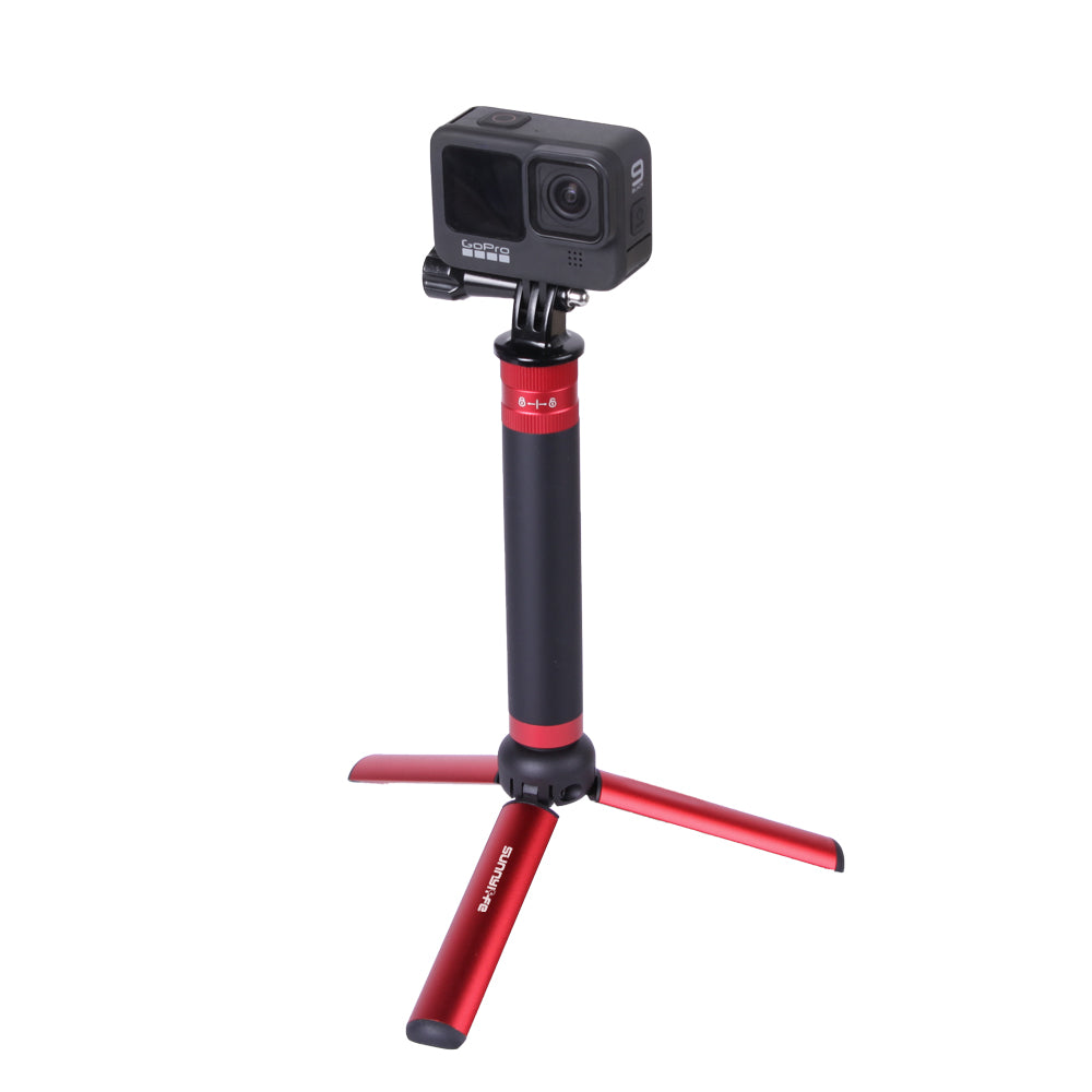 Multifunctional Aluminum Alloy Extending Rod for GoPro Camera Action Camera - Red