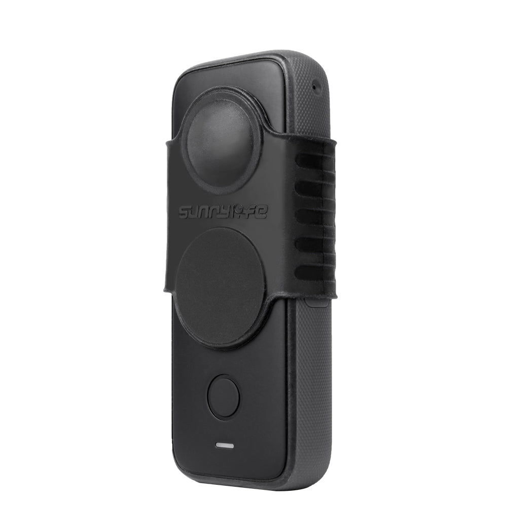 Lens Screen Protective Cover Silicone Sleeve with Lanyard for Insta360 One X2 Sports Camera - Black