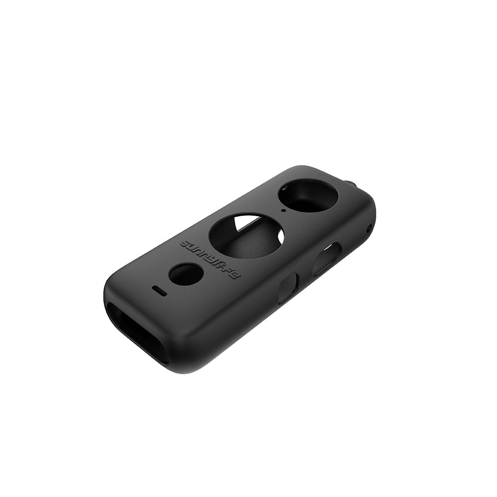Lens Screen Protective Cover Silicone Sleeve with Lanyard for Insta360 One X2 Sports Camera - Black