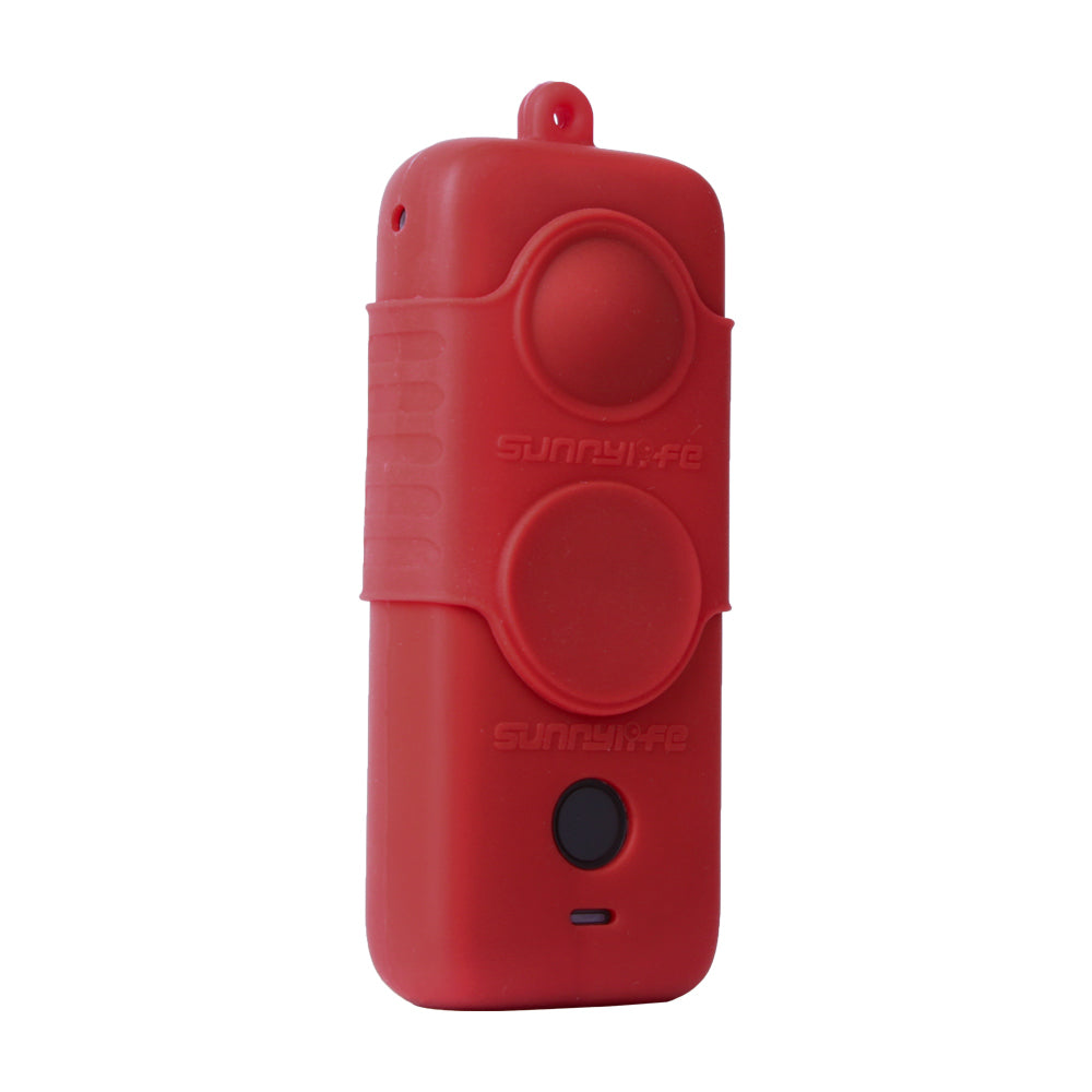Lens Screen Protective Cover Silicone Sleeve with Lanyard for Insta360 One X2 Sports Camera - Red
