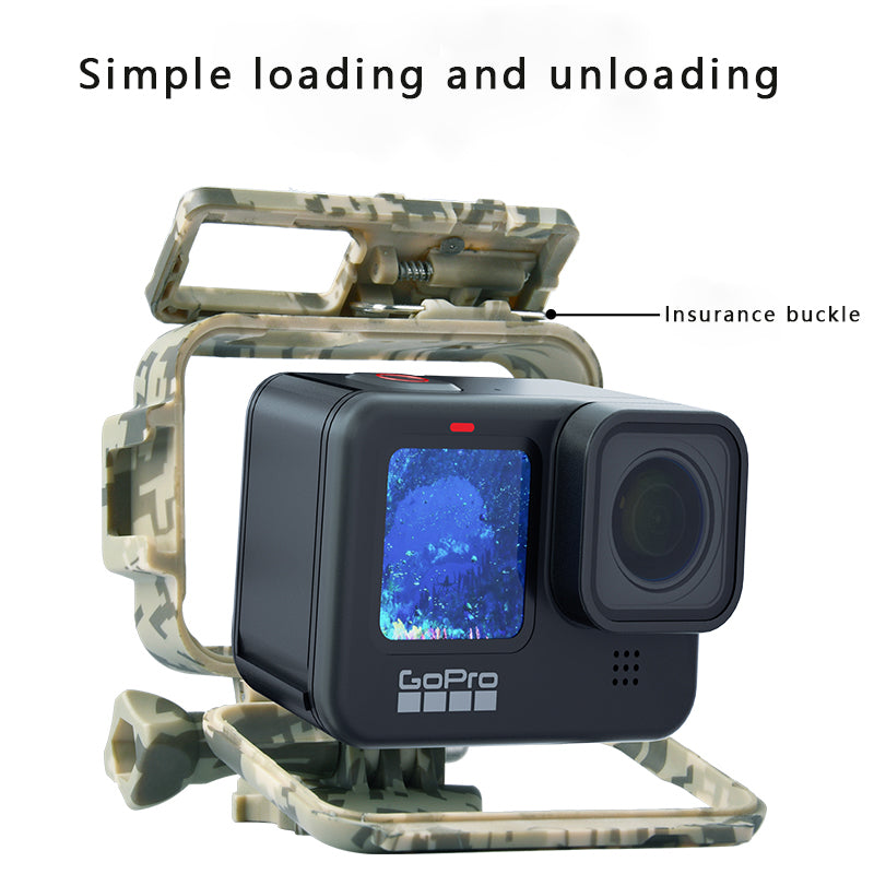 Camouflage Pattern Frame Mount Housing Case for GoPro Hero 9