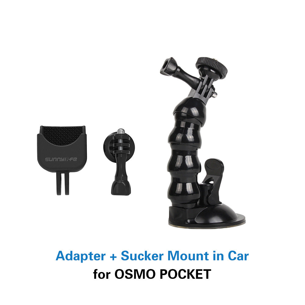 Sports Camera Expansion Bracket Adapter with Car Sucker Mount for DJI Osmo Pocket 2