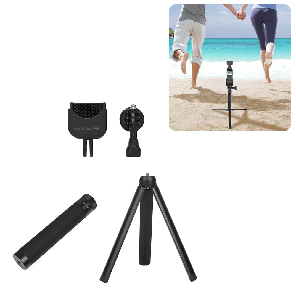 Sports Camera Expansion Bracket Adapter with Handheld Extension Rod and Tripod for DJI Osmo Pocket 2