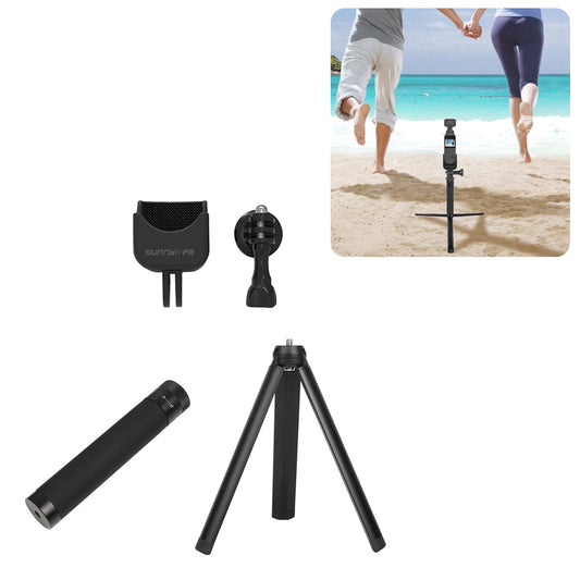 Sports Camera Expansion Bracket Adapter with Handheld Extension Rod and Tripod for DJI Osmo Pocket 2