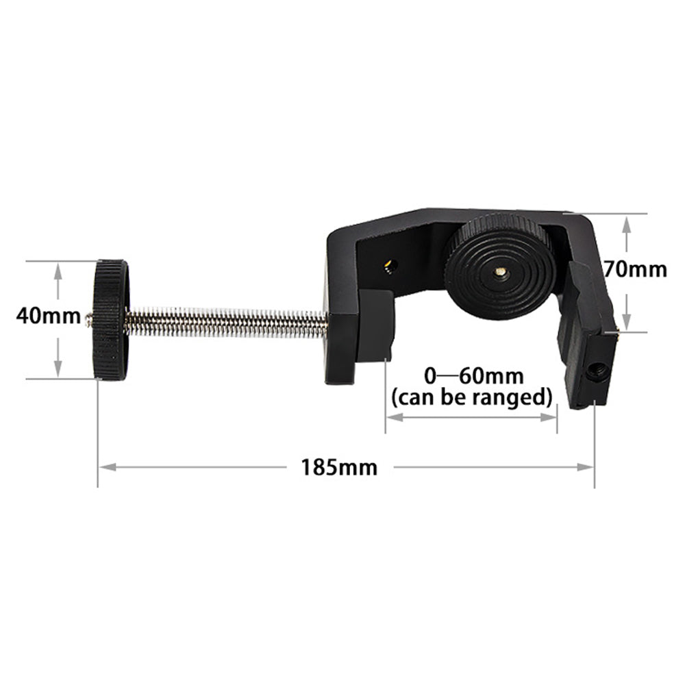 C Clamp with 1/4&quot; Screw Adjustable Camera Mount Bracket for Photo Studio Photography DSLR Video Light, Size: L