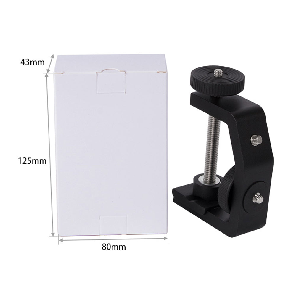 C Clamp with 1/4&quot; Screw Adjustable Camera Mount Bracket for Photo Studio Photography DSLR Video Light, Size: L