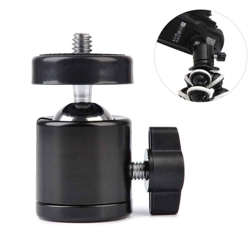 Photography Light Bracket Mini Ball Head 1/4-3/8&quot; Screw Mount for Camera Tripod