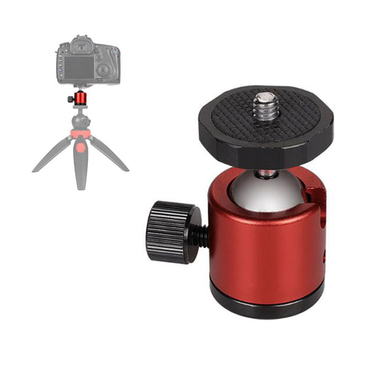 Q29 Tripod Three-Hole Mini Ball Head 360 Degree Rotating 1/4&quot; Plate Holder Mount for Camera Photography Light Stand - Red