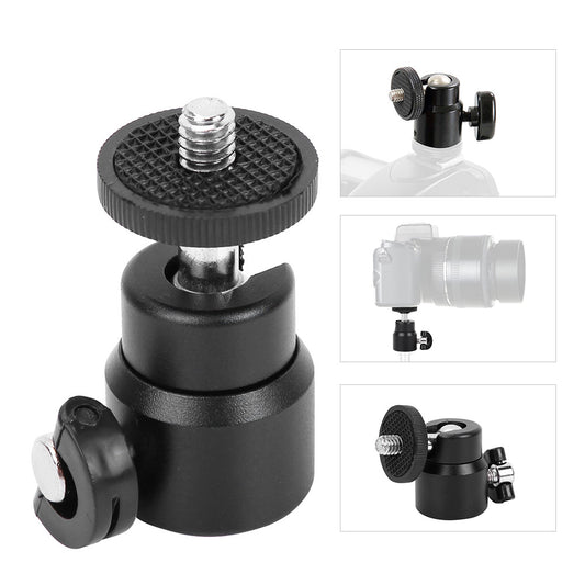 360 Degree Rotating 1/4inch Mini Ball Head Bracket for Tripod Monopod Sports Camera