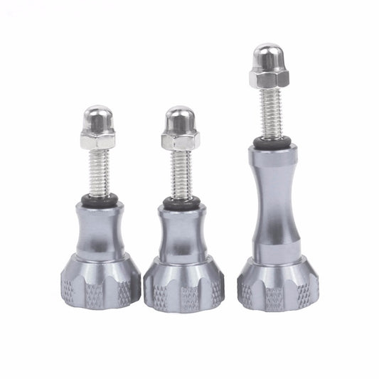 3pcs Aluminum Alloy Long Short Thumb Knob Screws Nut for GoPro Hero Black 8 7 6 5 4 SJcam EKEN YI 4K - Silver